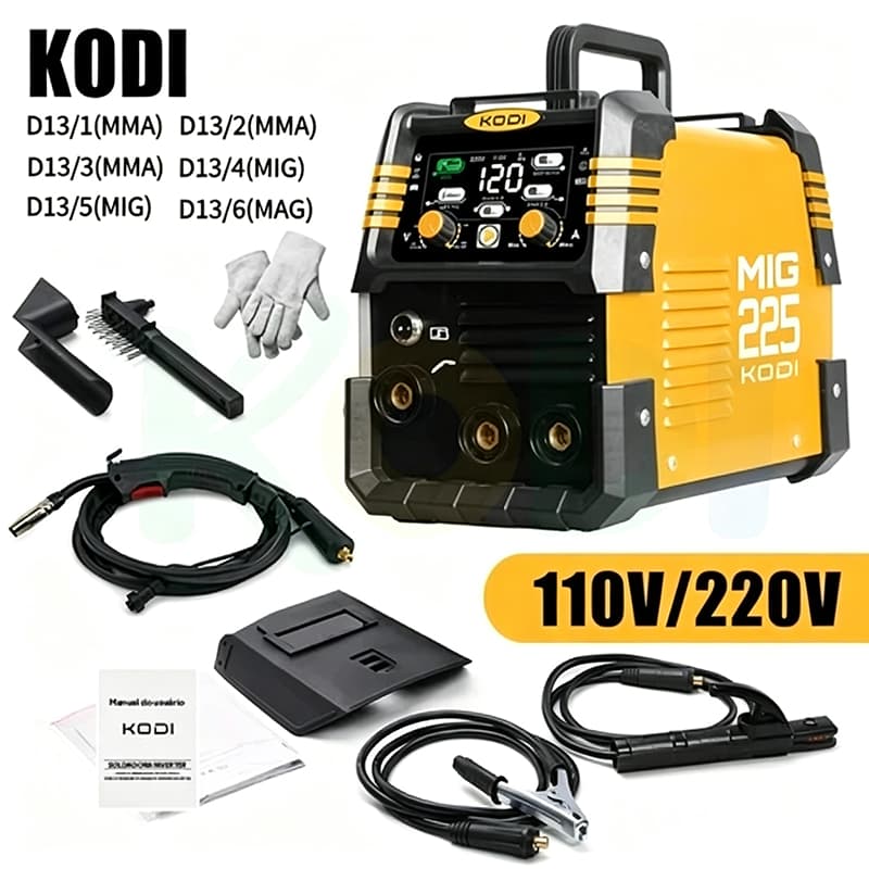 Máquina de Solda Inversora MMA-200 Portátil 110V/220V Dupla Voltagem Tecnologia IGBT Série D13