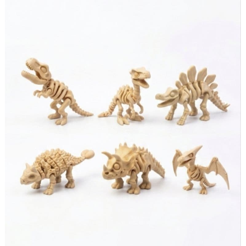 Dinossauro Fofinho Esqueleto Articulado Colecionável T-Rex Triceratops Pterodáctilo Boneco Articulados