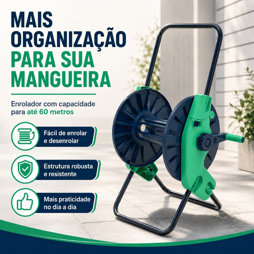 Enrolador para Mangueira até 60m