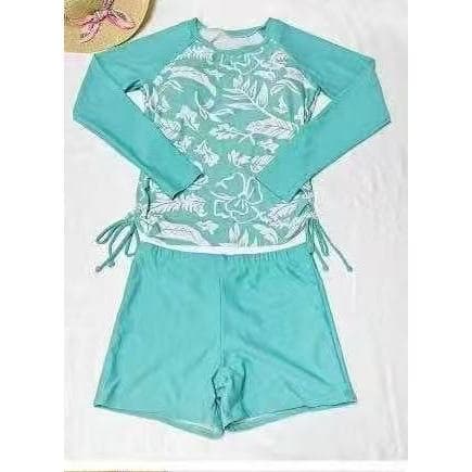 UV bikini senhoras dividir protetor solar estilo impresso maiô manga longa biquíni conservador maiô-7104