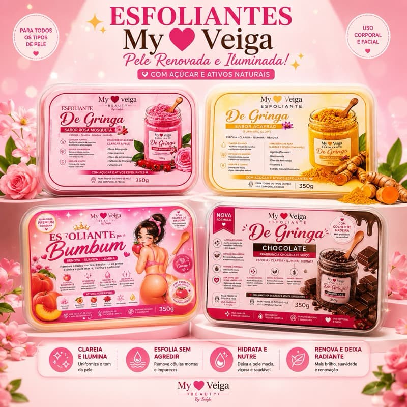 Esfoliante Corporal Facial 350g Sweet Glow De Gringa Hidrata Ilumina Pele Lisa Diversas Fragrâncias
