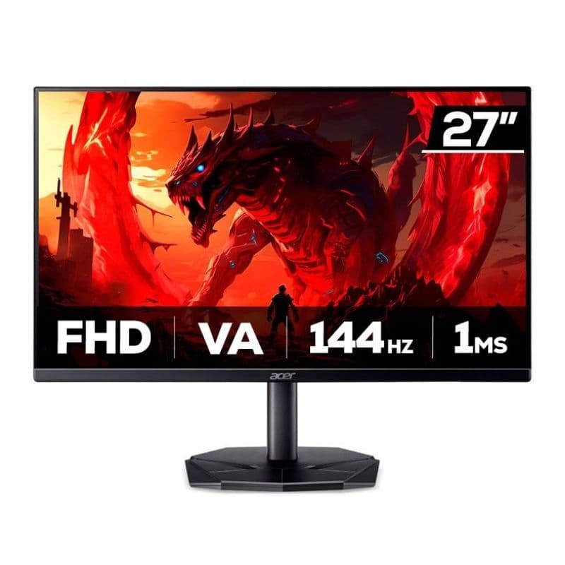 Monitor Gamer Acer Nitro KG270 Pobi, 27 Pol, VA, 1ms, 144Hz, HDMI/VGA, UM.HX0AA.011 Alta Resolução HDMI