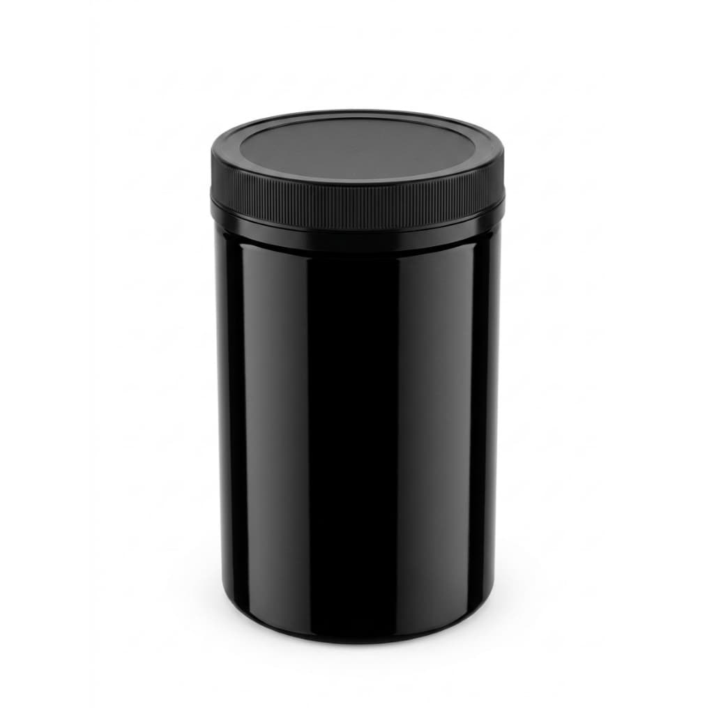 Pote Preto Pet  1,45 Litros Com Tampa C/lacre para Alimentos