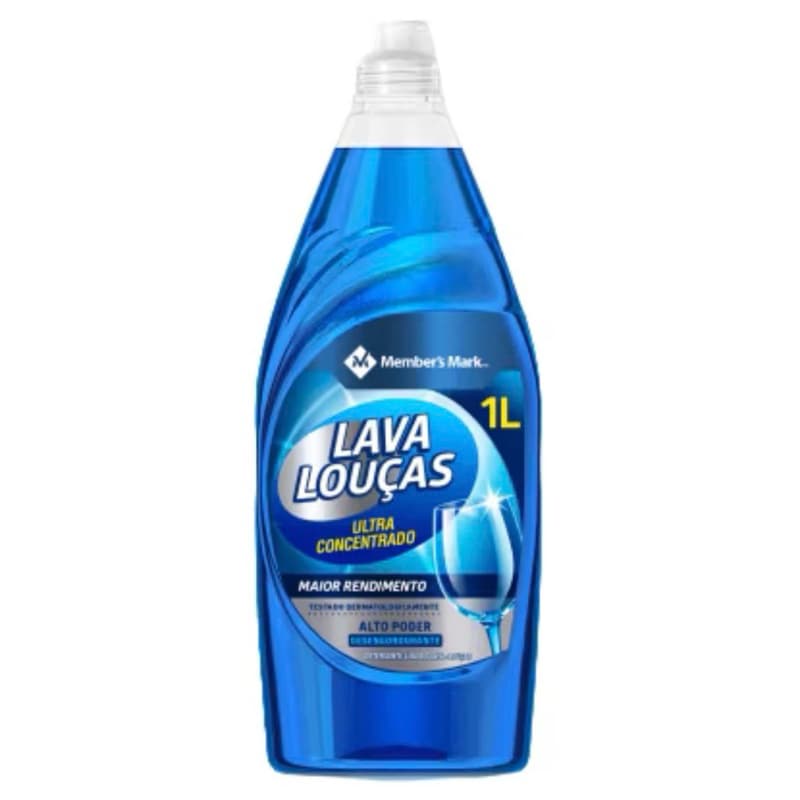 DETERGENTE ULTRA CONCENTRADO LAVA LOUÇAS 1 LITRO RENDE 500 LAVAGENS MEMBER’S MARK