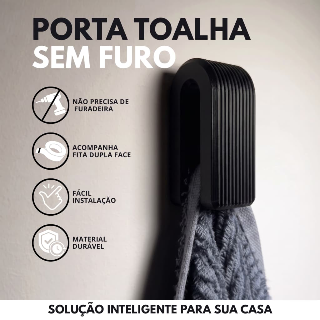 Kit Prendedor de Toalhas de banheiro, Panos de prato Cozinha, Roupas Quarto -  Autoadesivo Suporte de Parede Minimalista