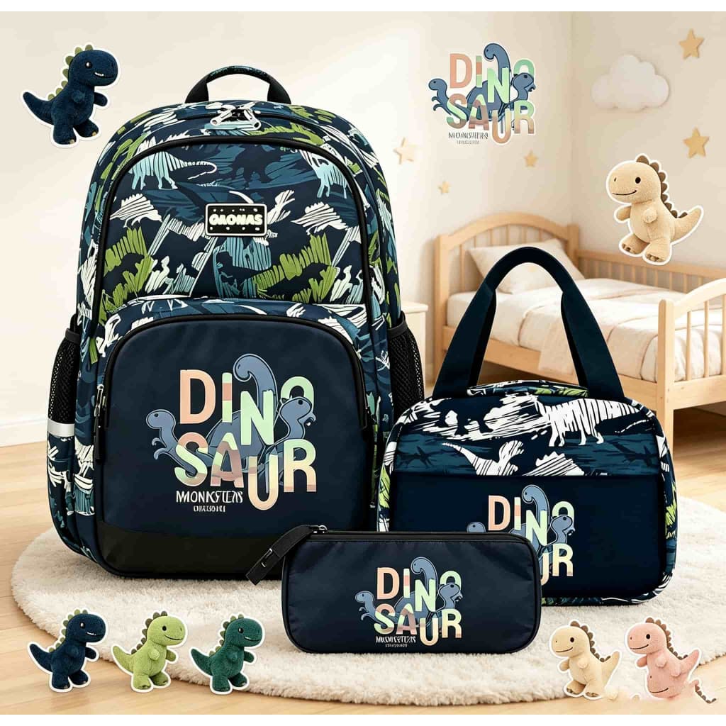 Mochila Infantil Grande Escolar Menino Impermeavel,Inclui lancheira e kit de material escolar, época de volta às aulas