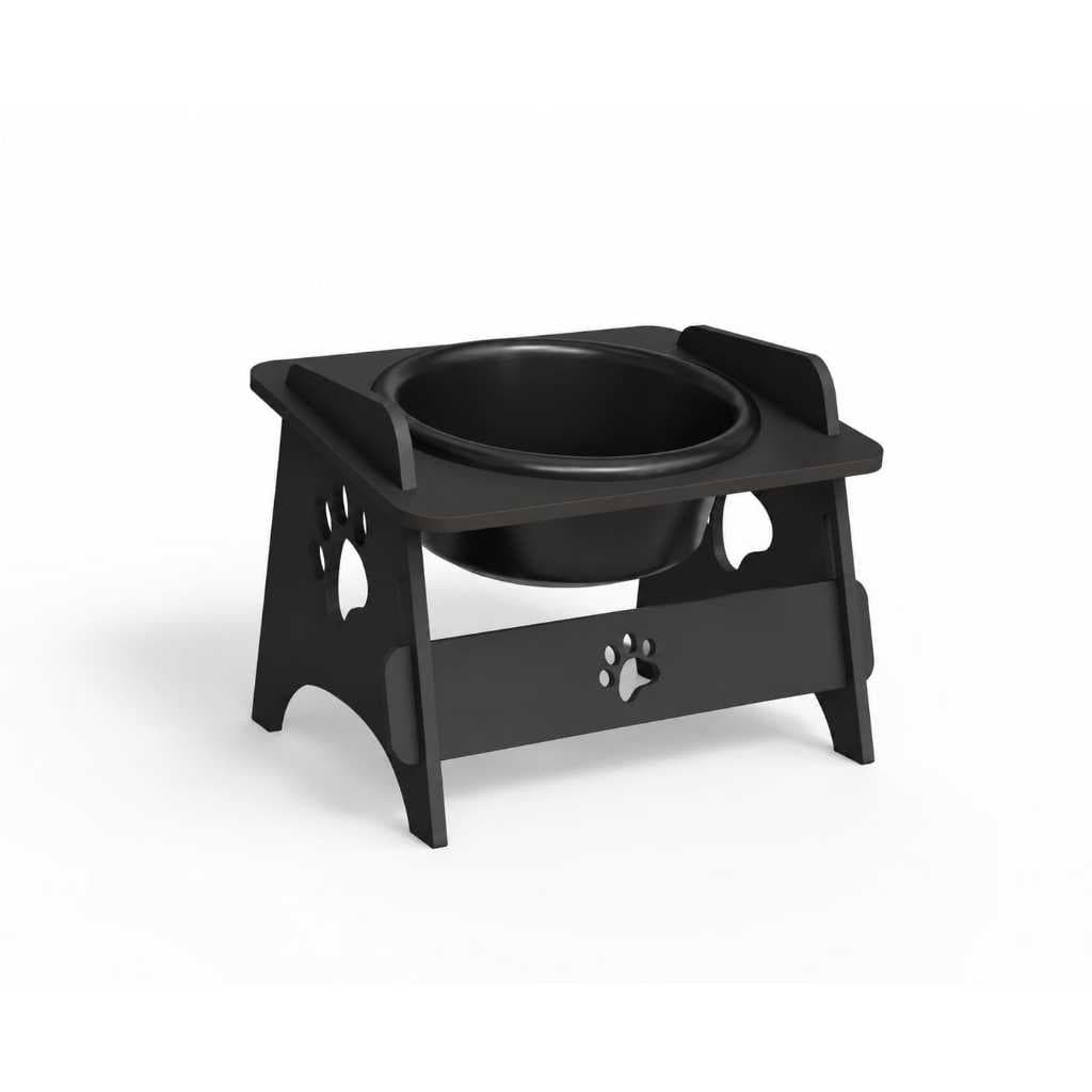 Comedouro Bebedouro em Mdf Elevado Duplo Pet Gato Cachorro Com Tigelas - Pets de Pequeno Porte