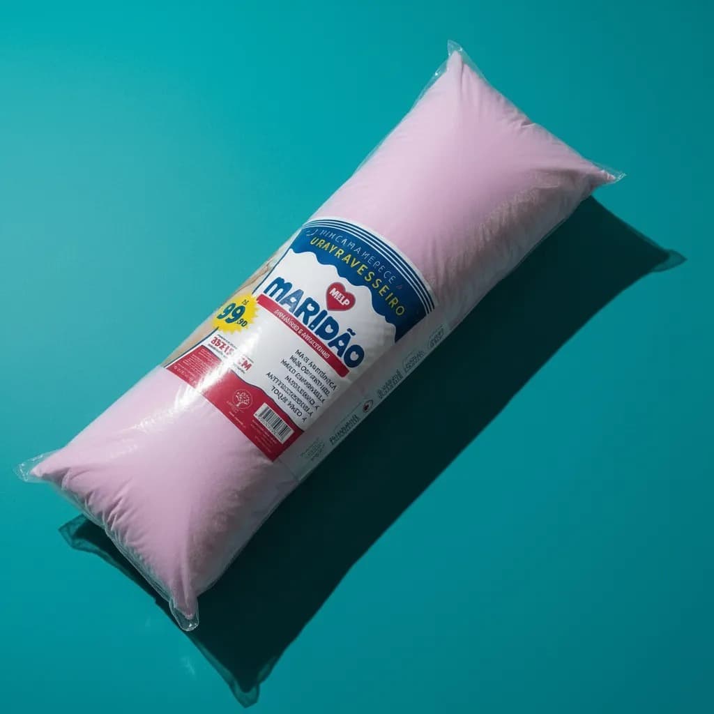 Travesseiro Maridão Guarda Corpo 35x130 Rosa Macio Confortável