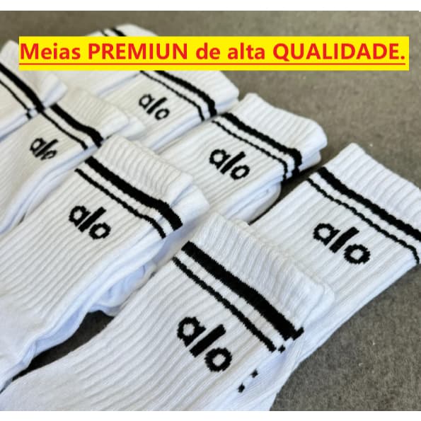 MEIA DE ALGODÃO RESPIRÁVEL PARA CORRIDA ACADEMIA YOGA IOGA PARA BLOGUEIRAS UNISEX CANO ALTO