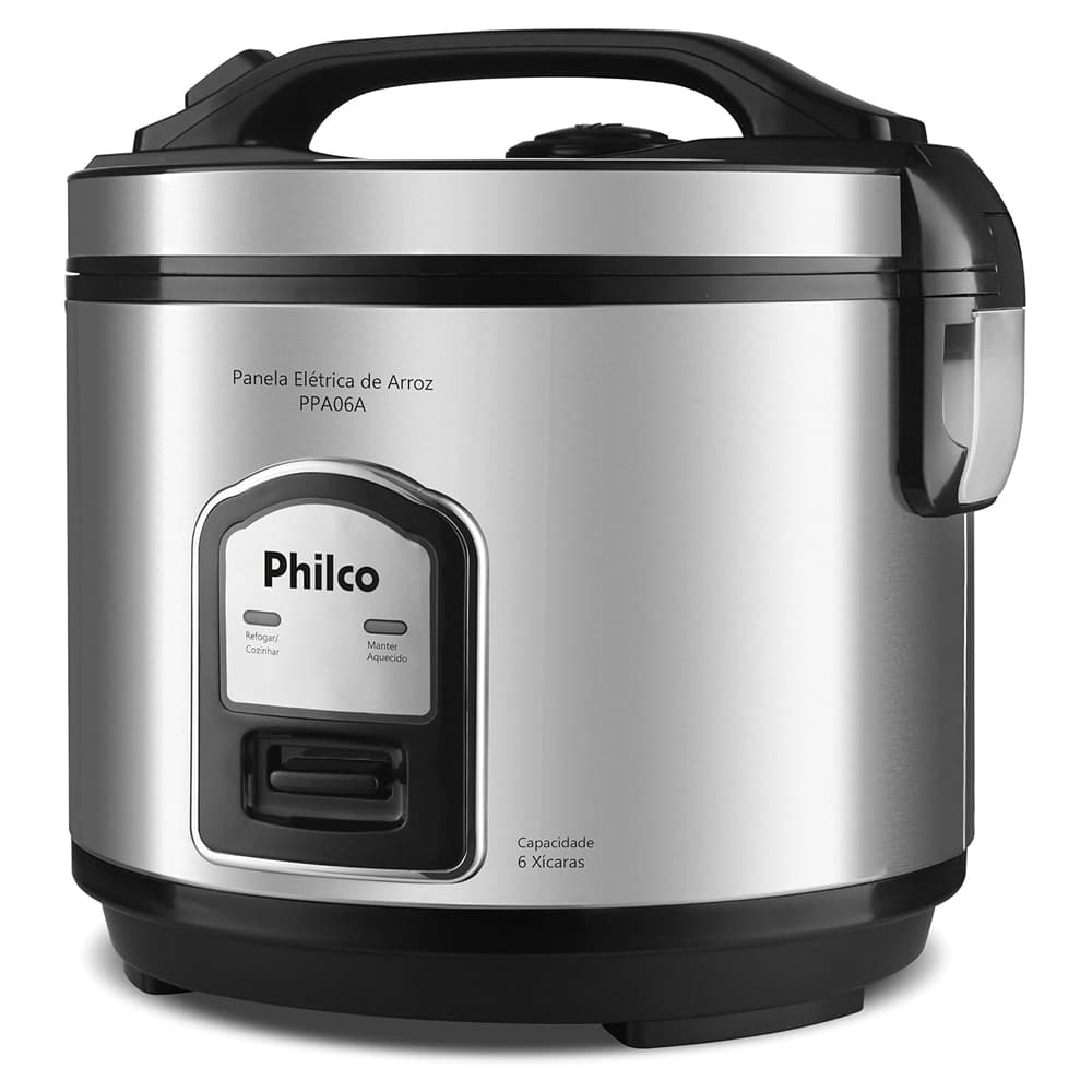 Panela Arroz Elétrica Philco 6 Xícaras Inox 400W PPA06A 110V