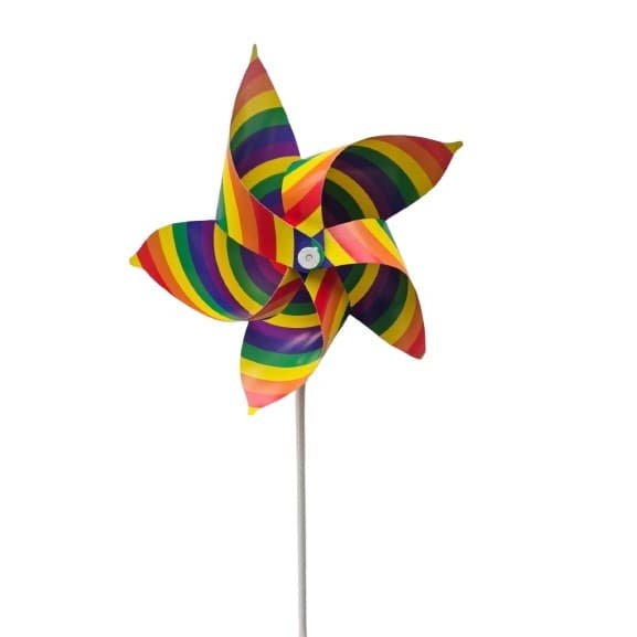 Kit 12 Cataventos de 5 Pontas Giratório em Papel Couchê Hastes em Plásticos 30cm Menor Preço