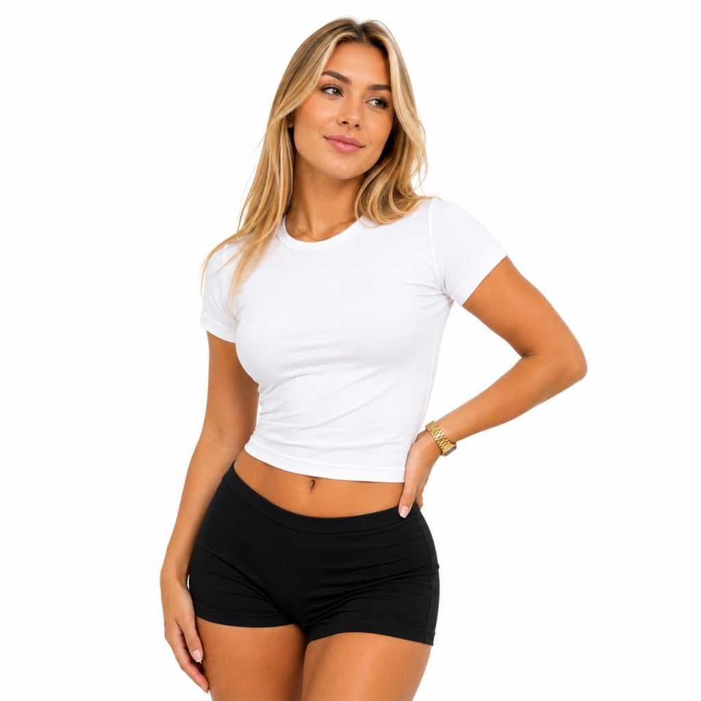 Blusa Feminina Baby Look Camiseta Baby Tee Casual