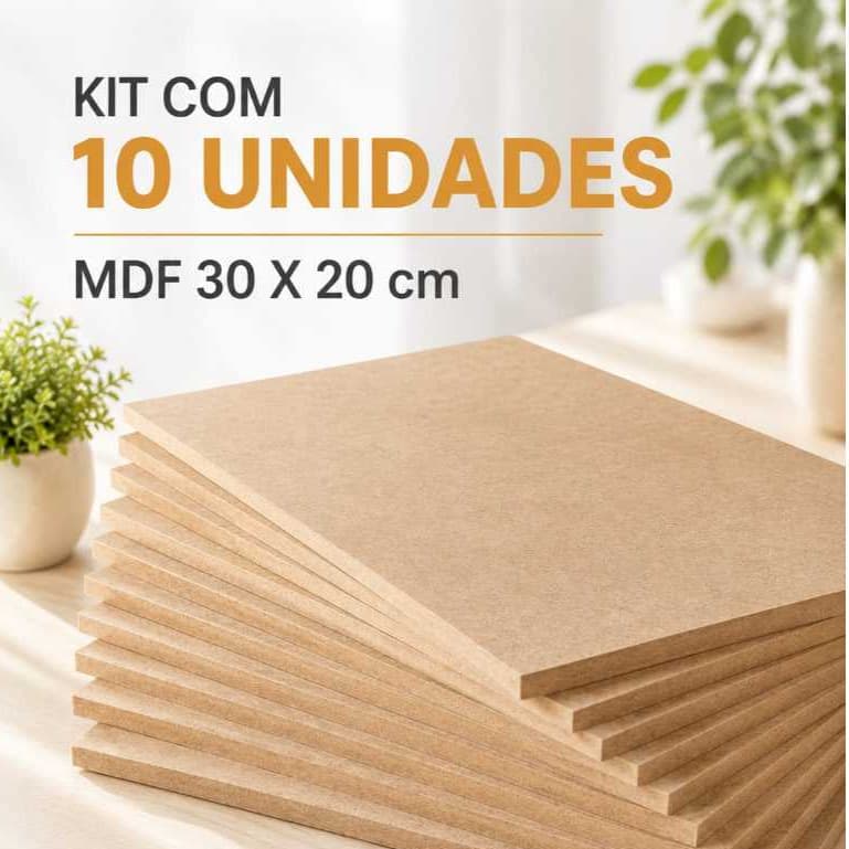 Kit com 10 Placas de MDF – 30x20 cm | Espessura 2,5 mm