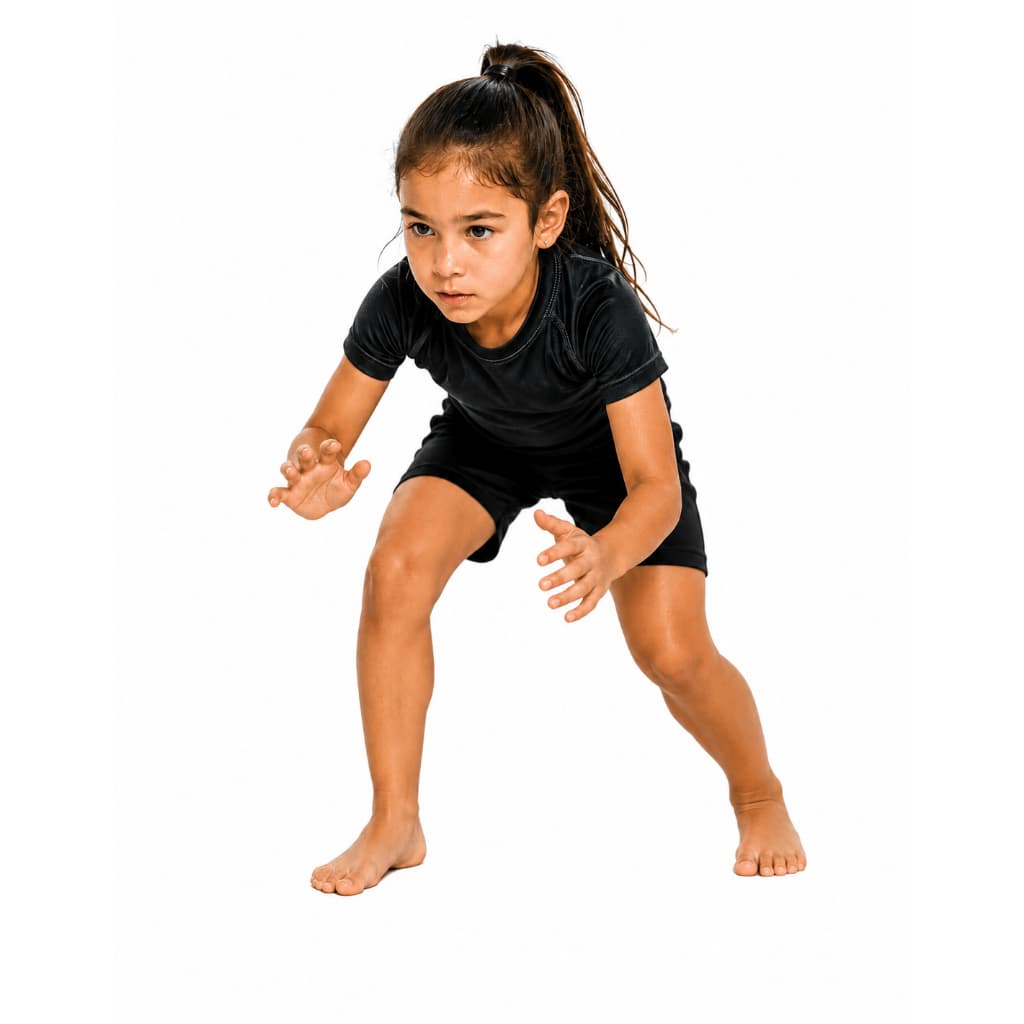 Camisa de Compressão Infantil Jiu Jitsu No Gi kids Preta Menino Menina Proteção UV