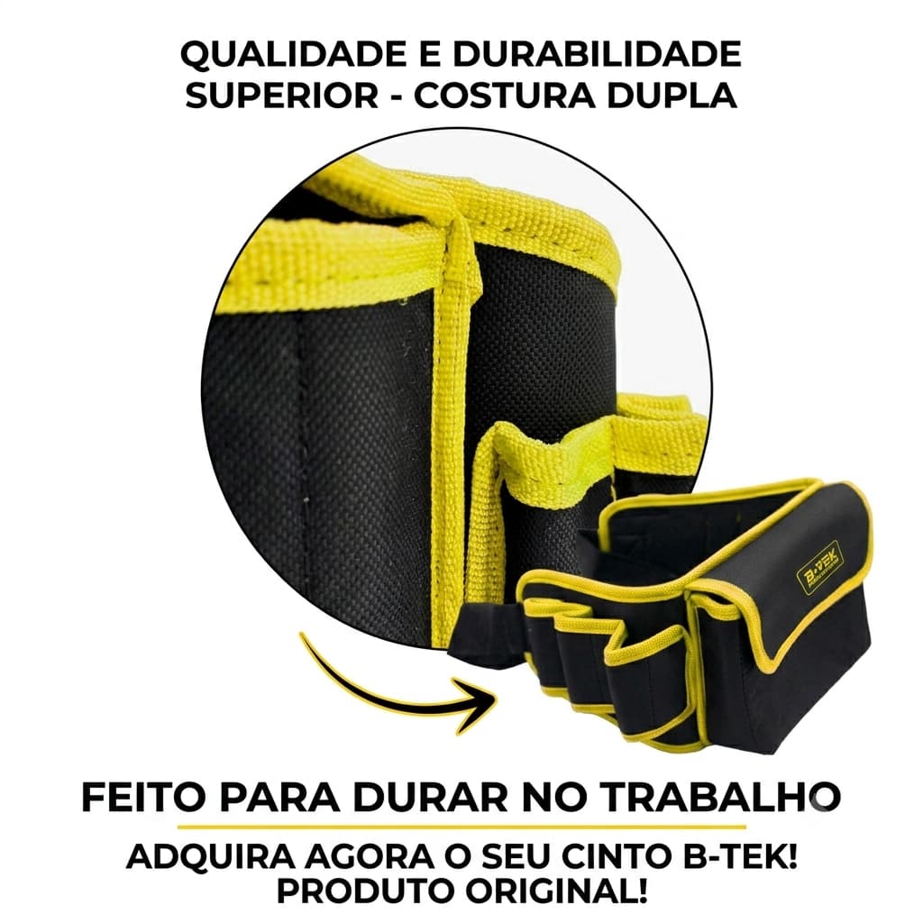 Cinto para Ferramentas Profissional Oxford com Múltiplos Bolsos Cinto Organizador Ajustável Resistente
