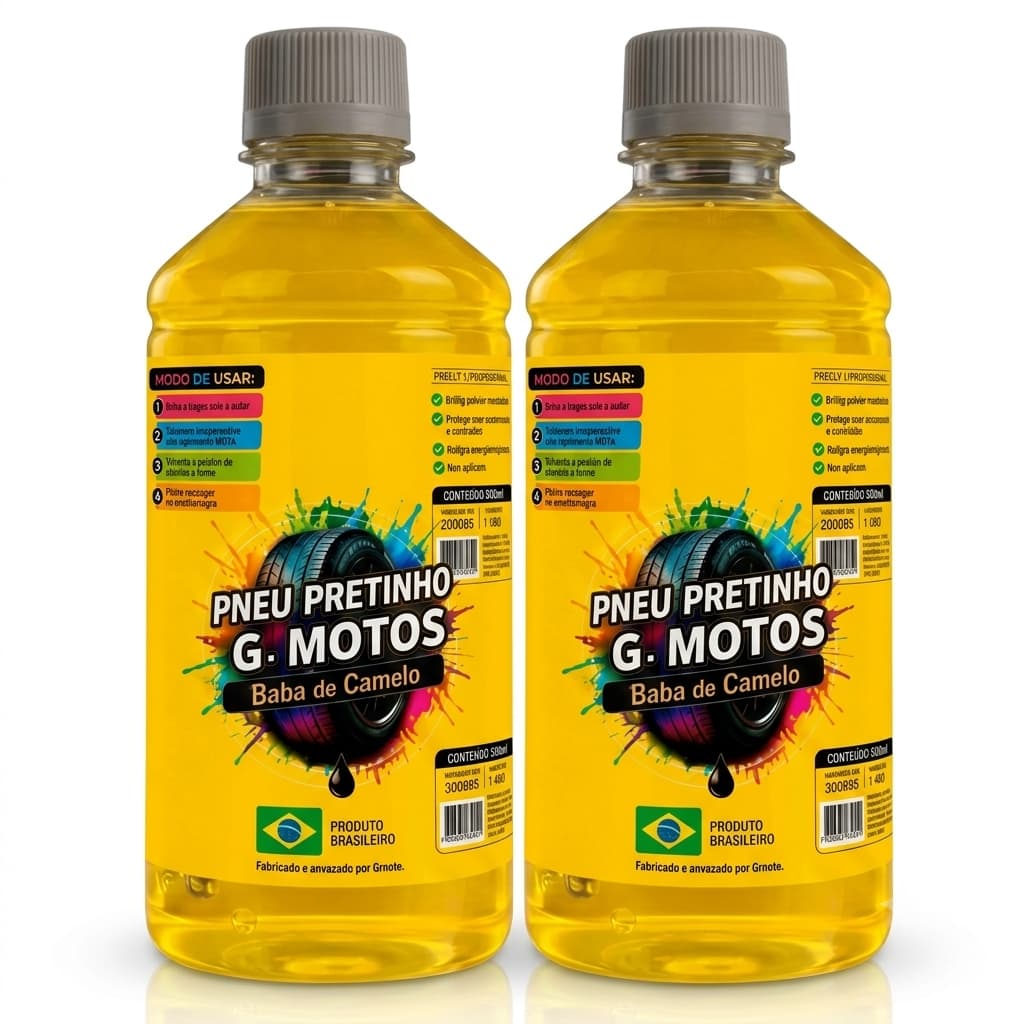 Kit 2 Pretinho Baba de Camelo Automotivo Concentrado 500ml BRILHO MOLHADO IMEDIATO