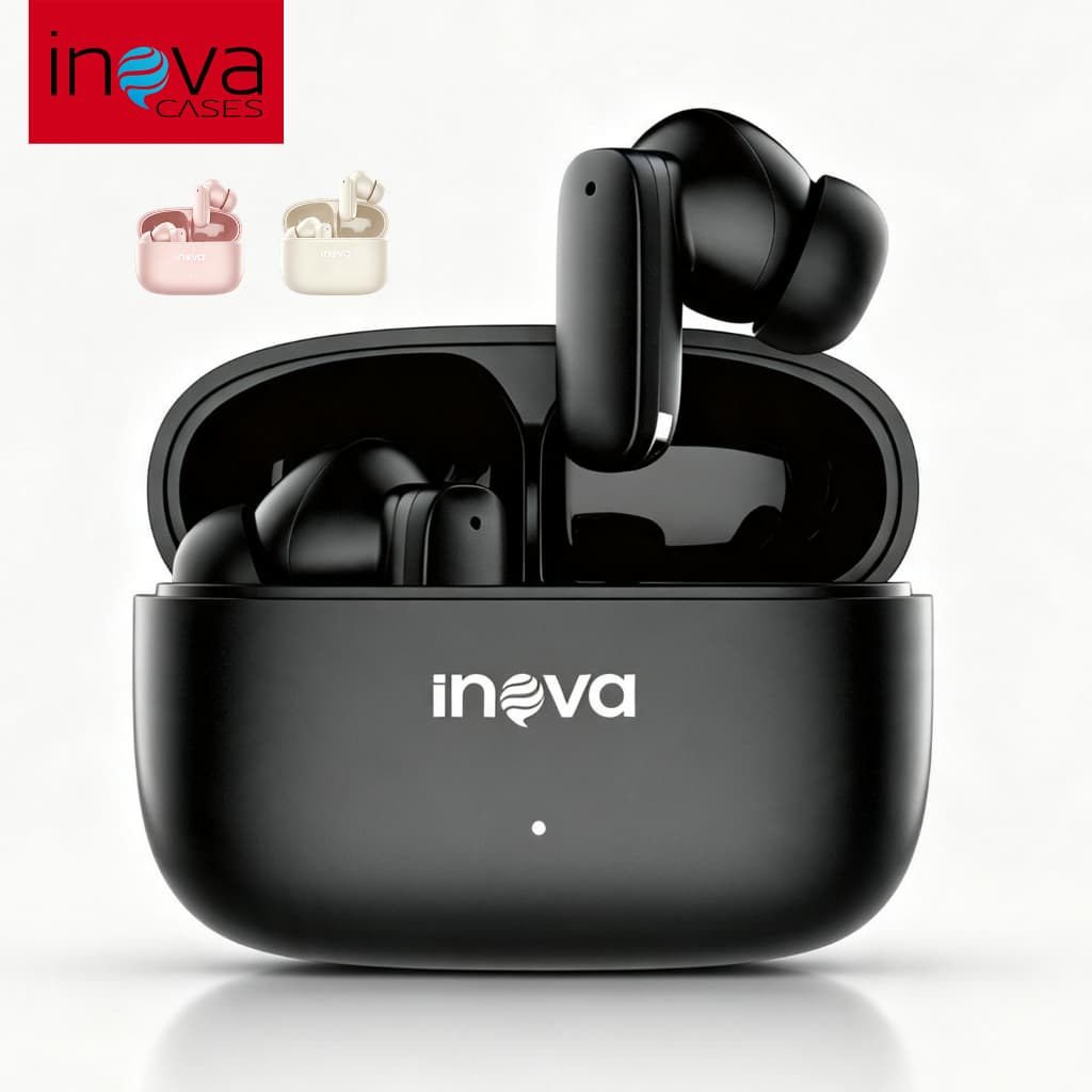 Inova Fone De Ouvido Bluetooth Premium ANC ENC Cancelamento de Ruído Imersão Total c Cancelamento Ativo -46dB Ruído