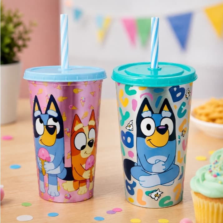 Copo Refri Com Canudo 500 Ml - Bluey