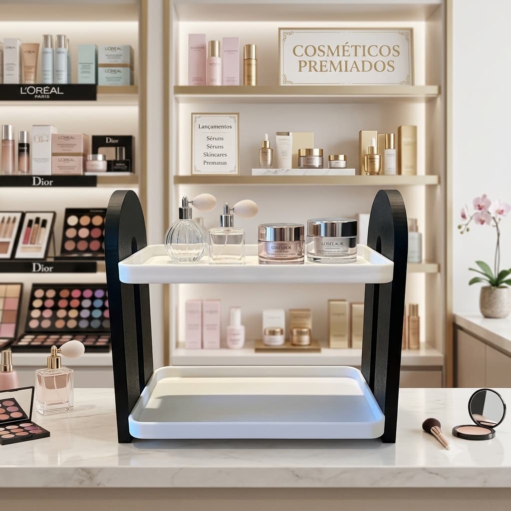 Organizador de Maquiagem e Cosméticos Prateleira Arco Minimalista
