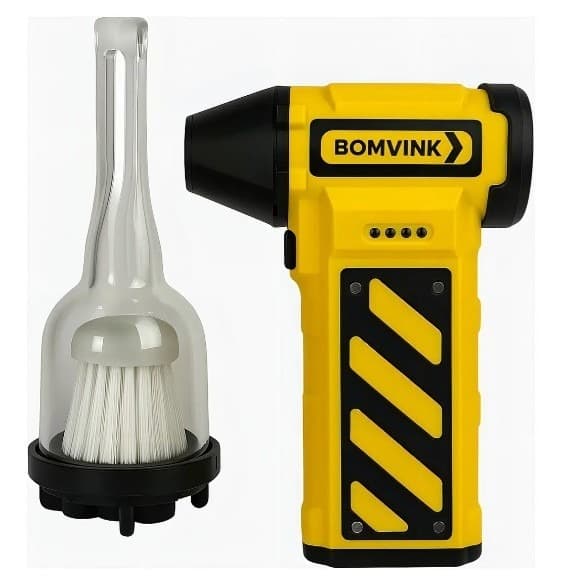 Mini Aspirador Soprador 2 Em 1 Turbo Sem Fio 3 Amarelo - Bom  9729