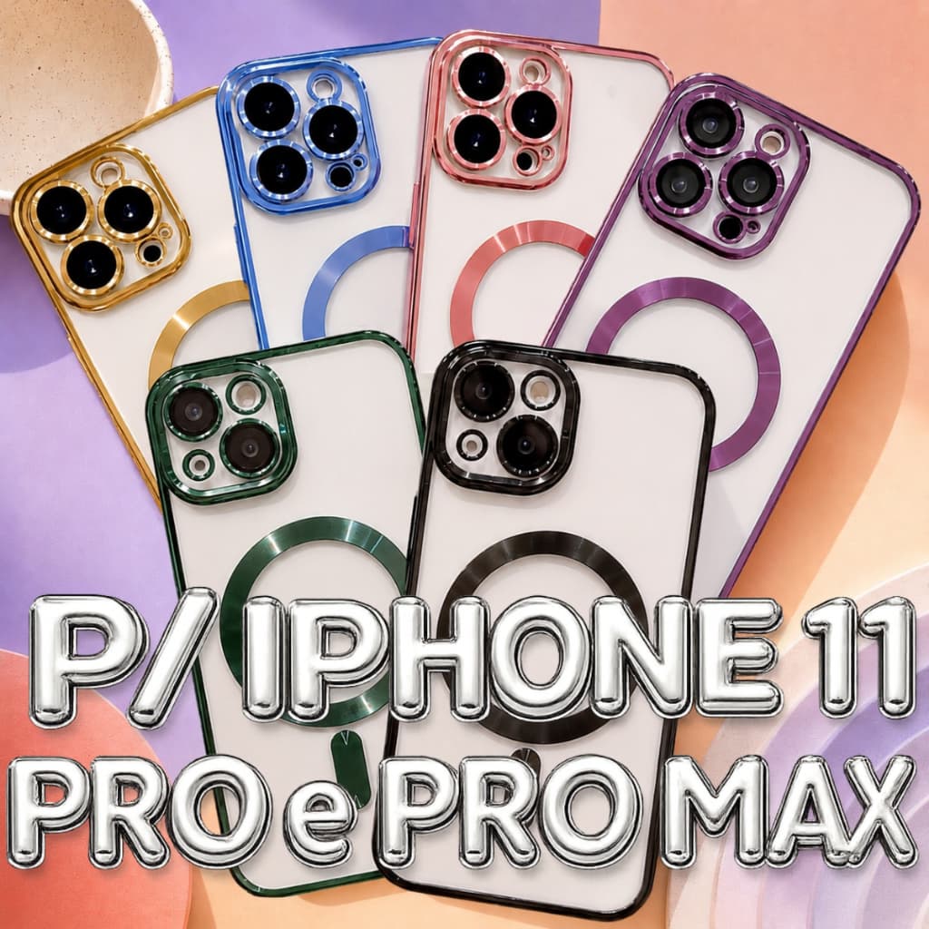 Capa Capinha Para iPhone 11, 11 PRO, 11 PRO MAX Transparente Magsafe Indução Anti-impacto Proteção Colorida Câmera
