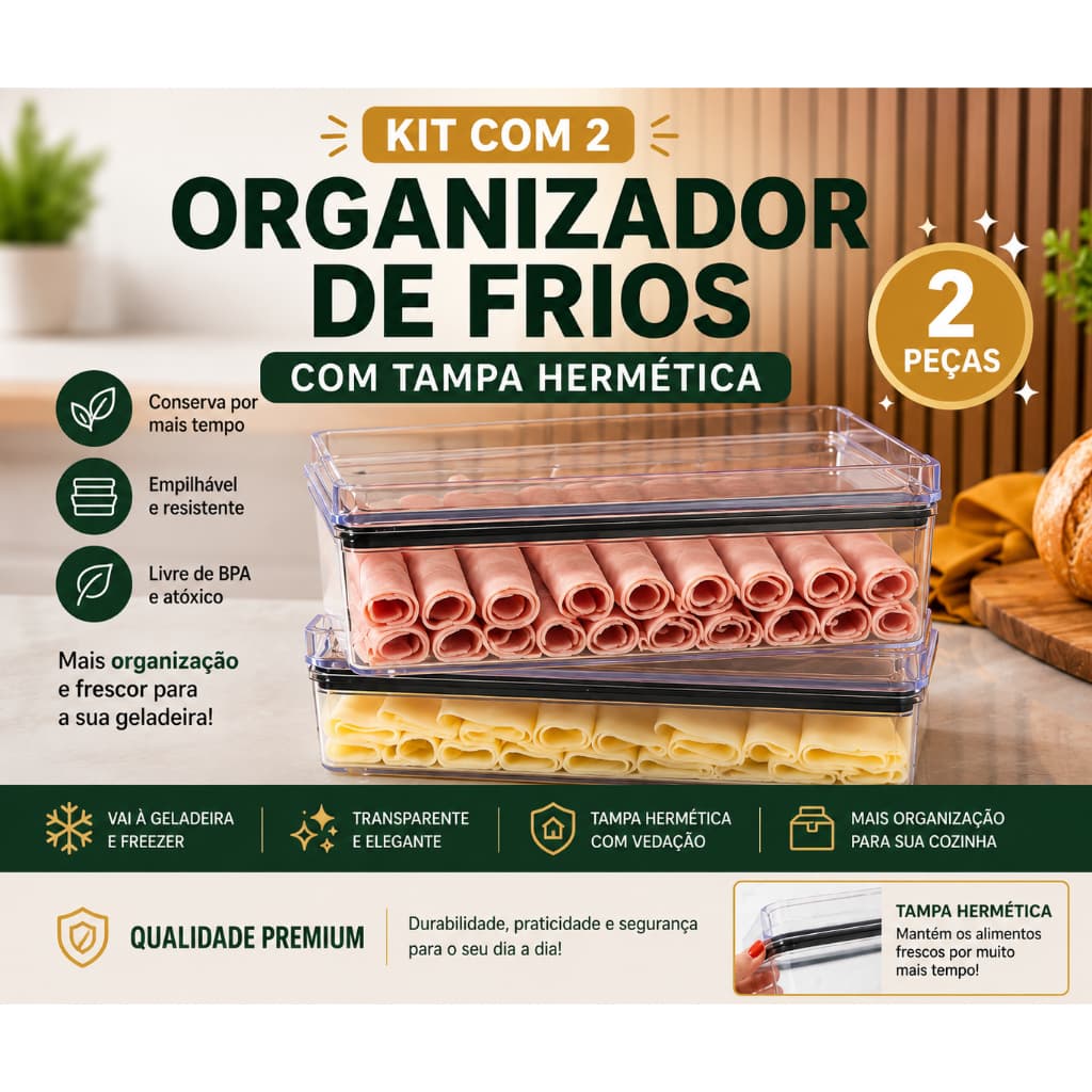 Pote Hermético para Frios  Paramount Organizador de Geladeira