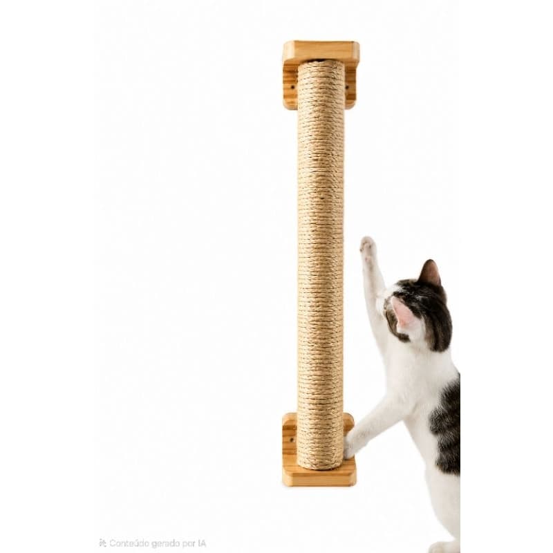 Arranhador de Parede para Gatos em Sisal MadeiraPinus | Poste Brinquedo Arranhador Vertical