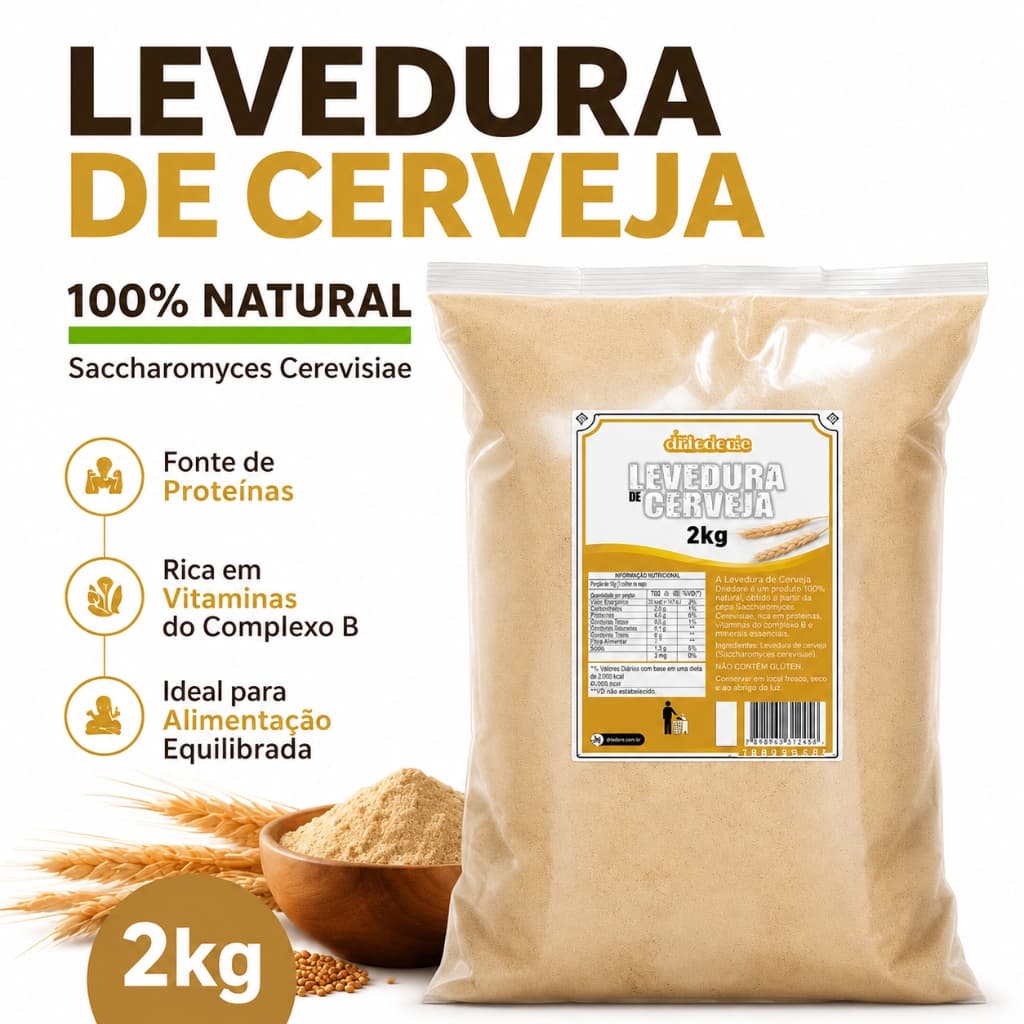 Levedura de Cerveja 2kg em pó (Saccharomyces Cerevisiae) Daessencia