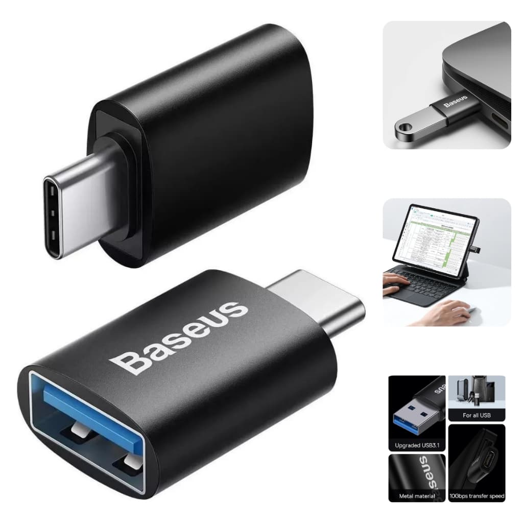 Adaptador Baseus USB 3.1 OTG Tipo C