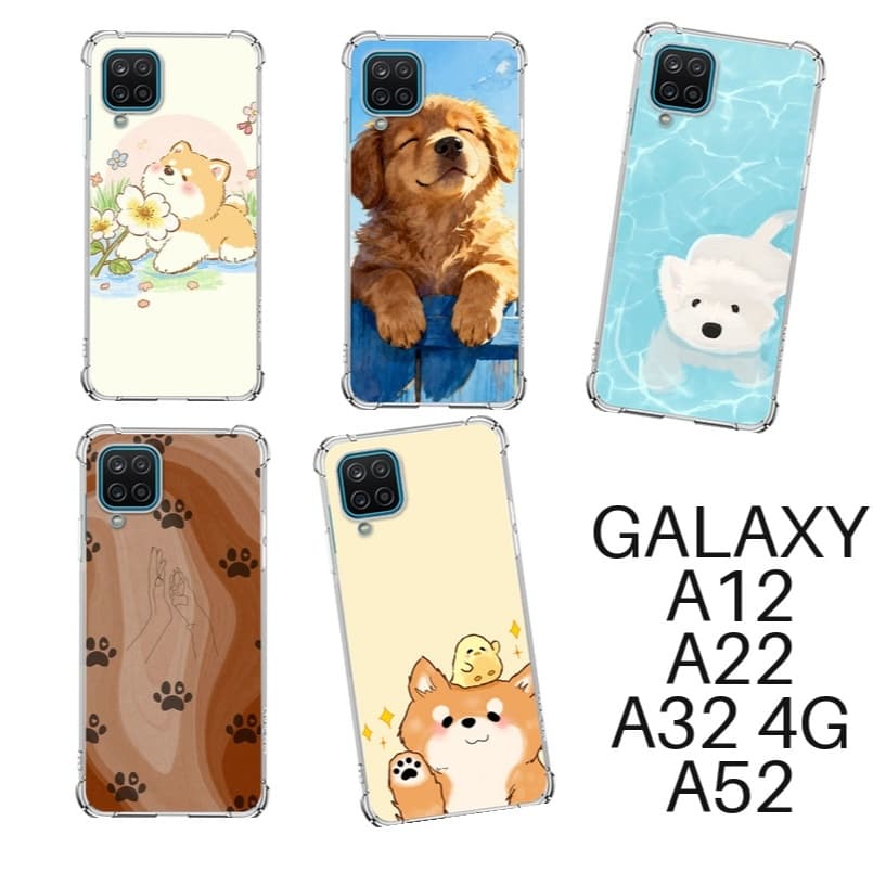 Capinhas de Celular TPU Samsung Galaxy A12 A22 A32 4G A52 Cachorros Fofos Filhotes Filhotinhos Proteção Anti-Impacto