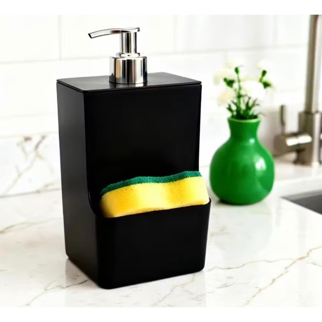 Dispenser Porta Detergente e Esponja Slim Cores 500ml Compacto De Pia Cozinha Luxo Premium