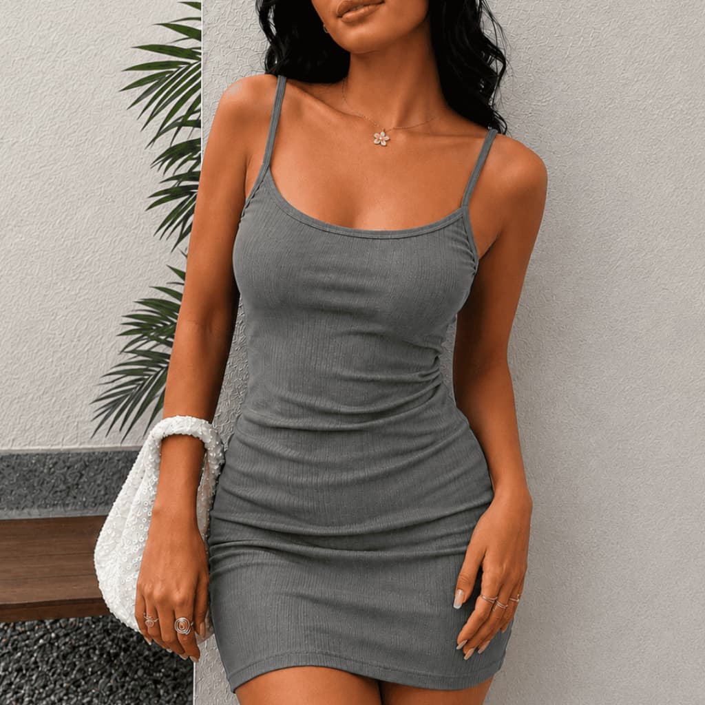 Vestido Curto Feminino Canelado Coladinho Tubinho p,m,g,gg