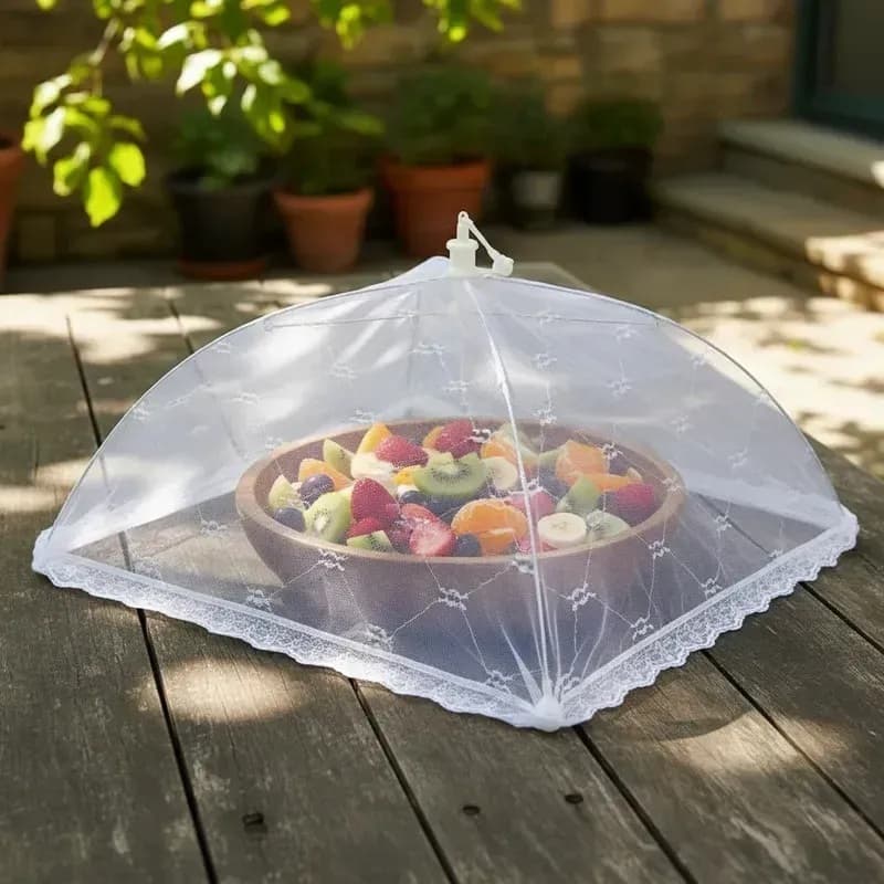 Protetor Alimentos Tela Mosquiteiro Retrátil Bolo Fruta 38cm