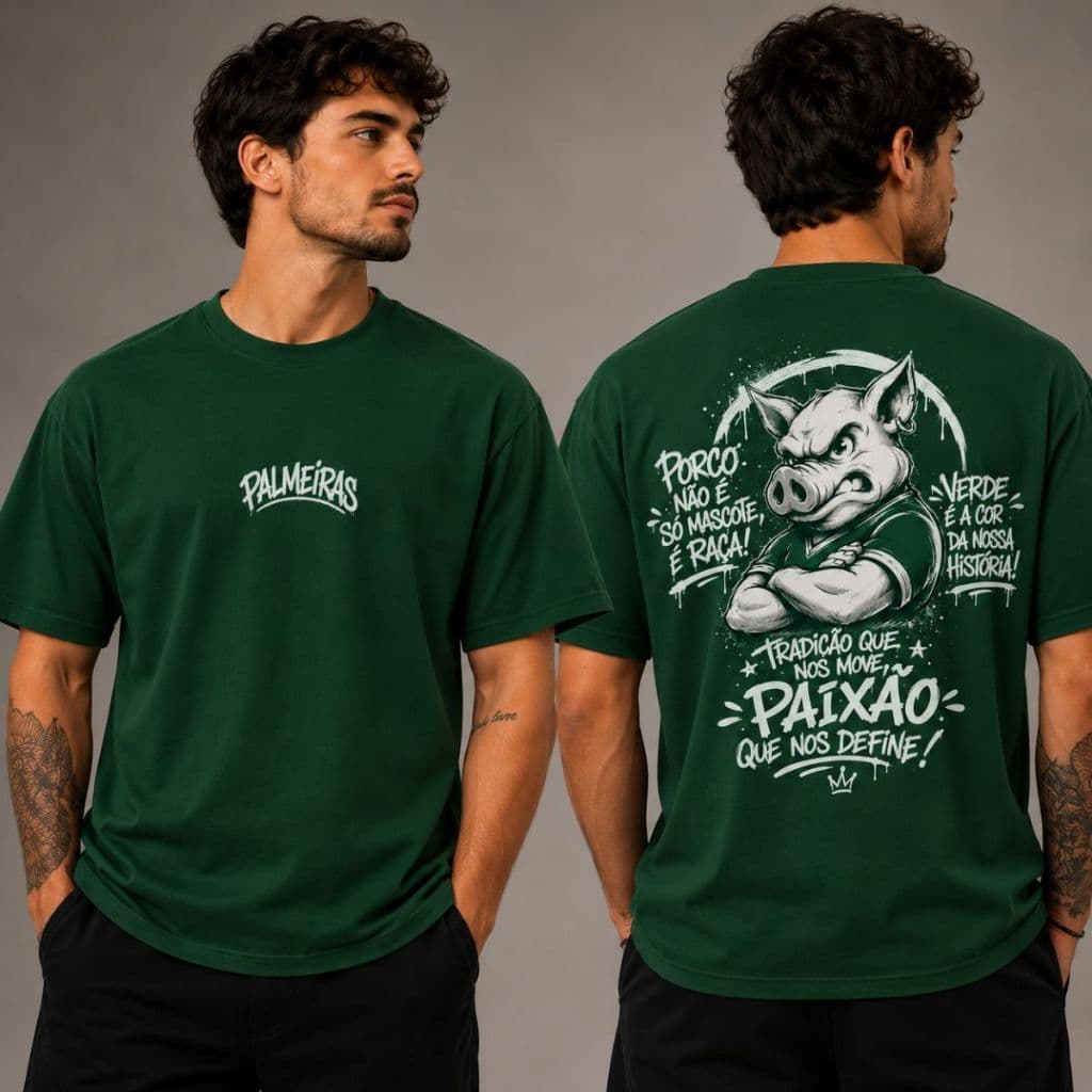 Camiseta Masculina Mancha Verde do P ao GG T-shirt Palmeiras Verdão Várias Torcida