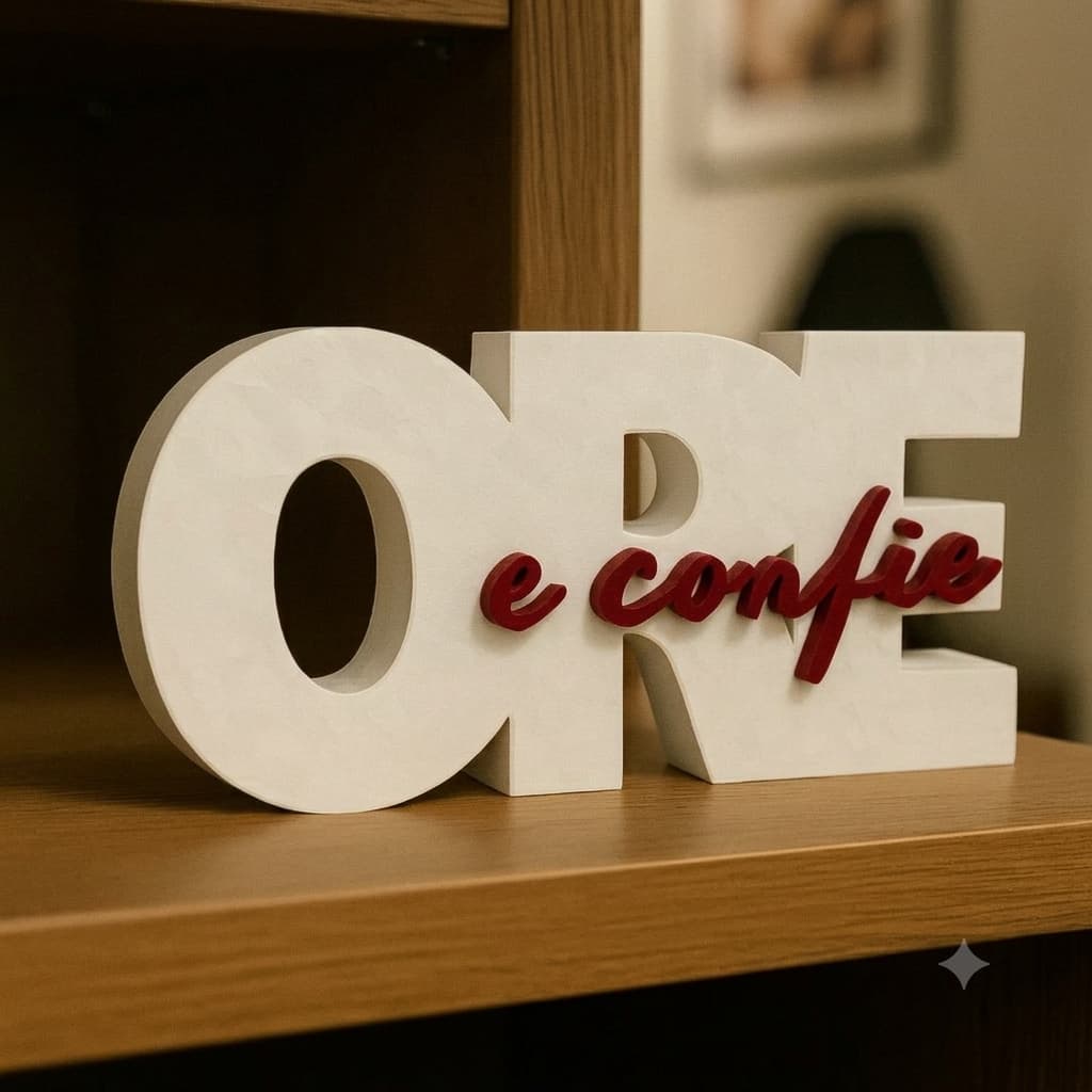 Enfeite Mesa Frase Religiosa Ore E Confie Menino Orando Presente Varias Cores