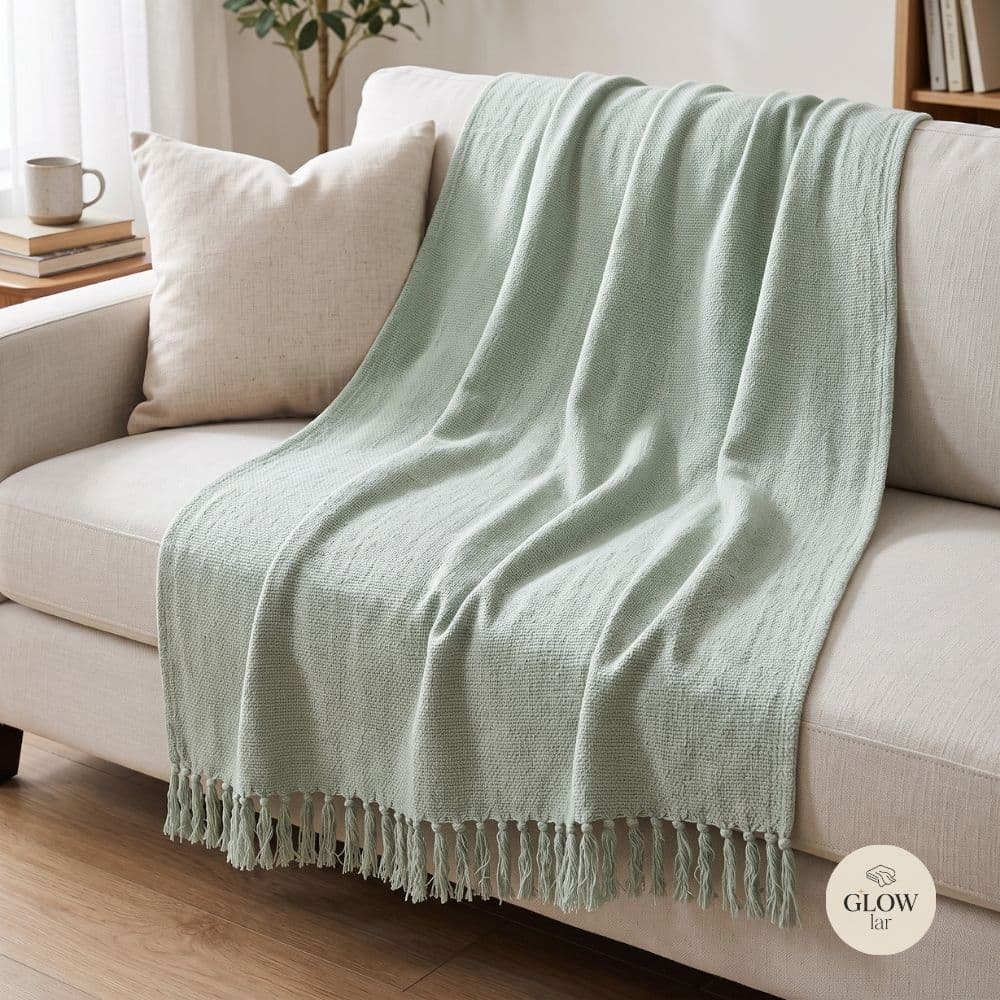Manta Para Sofá E Cama 100% Algodão 210x120 Gigante Luxuosa Tipo Capa Protetora