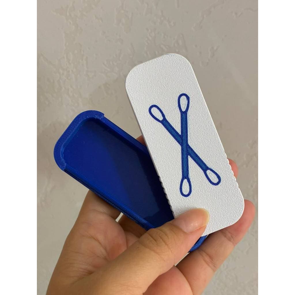 Porta Cotonetes Compacto com Tampa | Organizador Portátil para até 10 Cotonetes