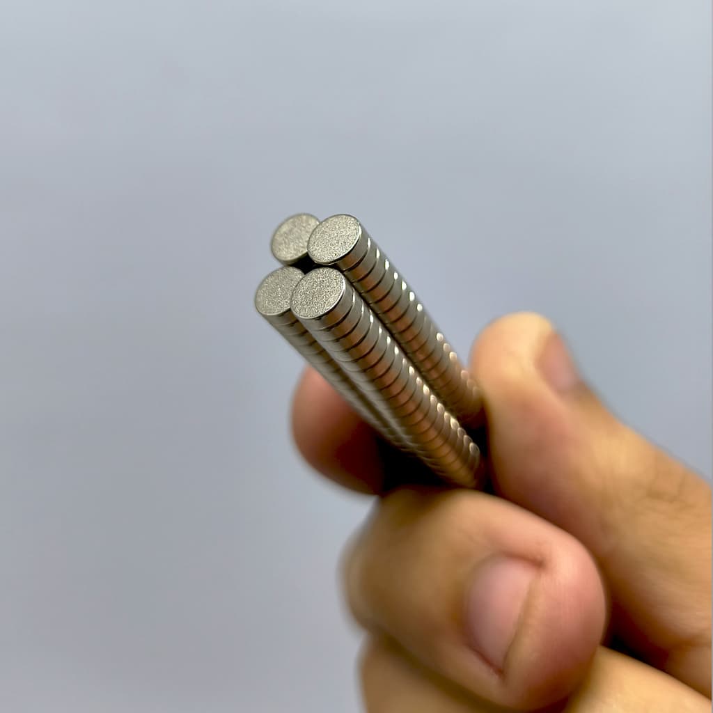 Kit 500 Ímã Neodímio N35 Disco 6 x 2 mm Super Forte - Força Aproximada de 600g Material NdFeB