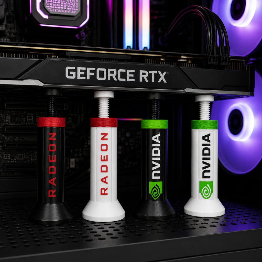 Suporte Ajustável para Placa de Vídeo GPU Universal Anti-Sag Altura 7-12,5 cm Compatível com NVIDIA AMD Radeon e Intel A