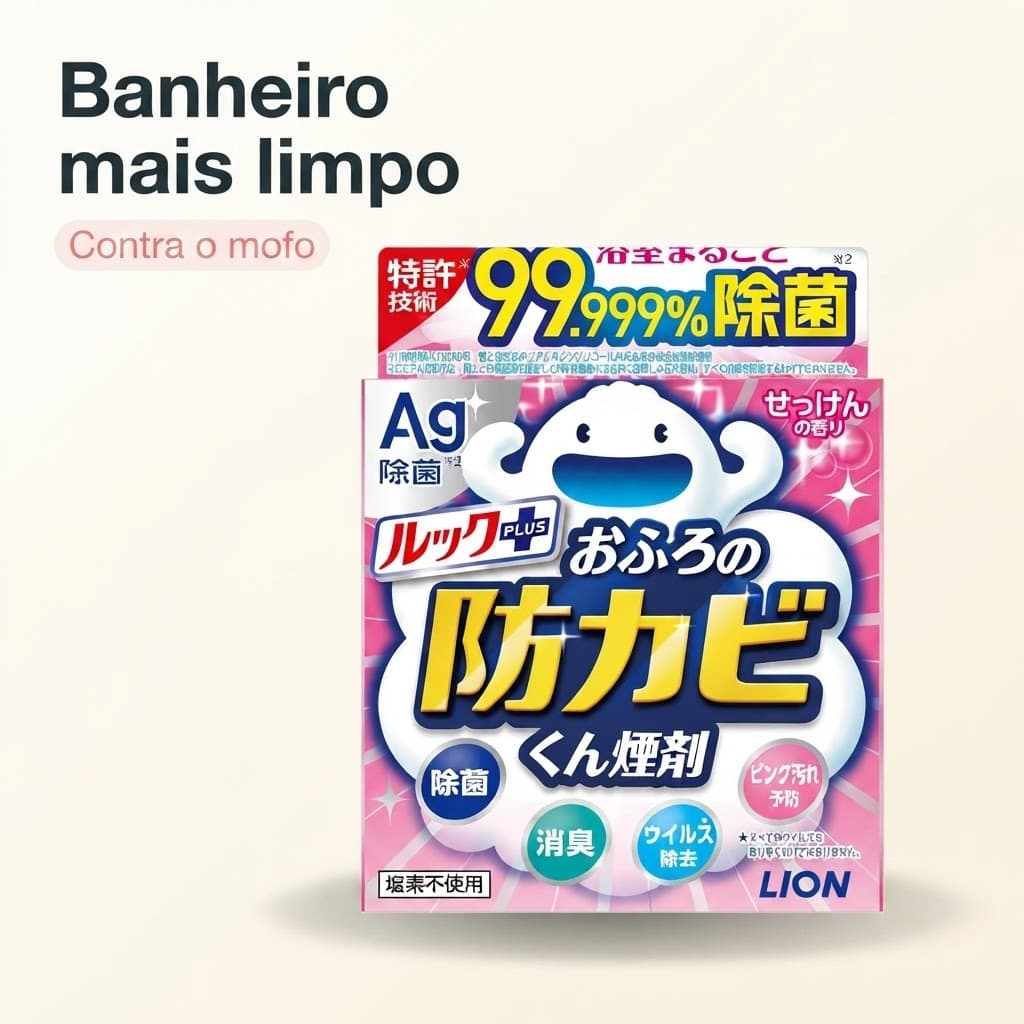 LION Look Plus Antimofo para Banheiro Fumaça Aroma Sabonete Japonês