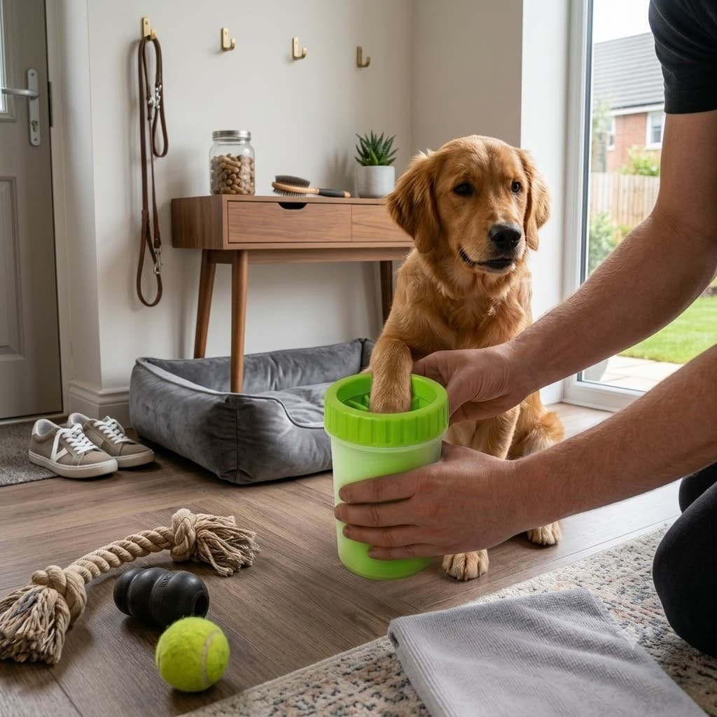 Copo Limpa Patas de Silicone Cachorro e Gato Verde Raças Pequenas e Médias 10,5 cm