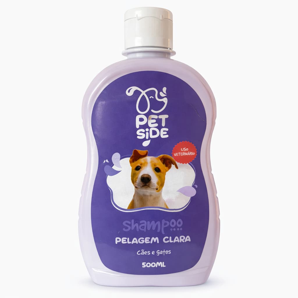 Shampoo Pet para Cachorro e Gato Pelagem Clara PetSide 500ml