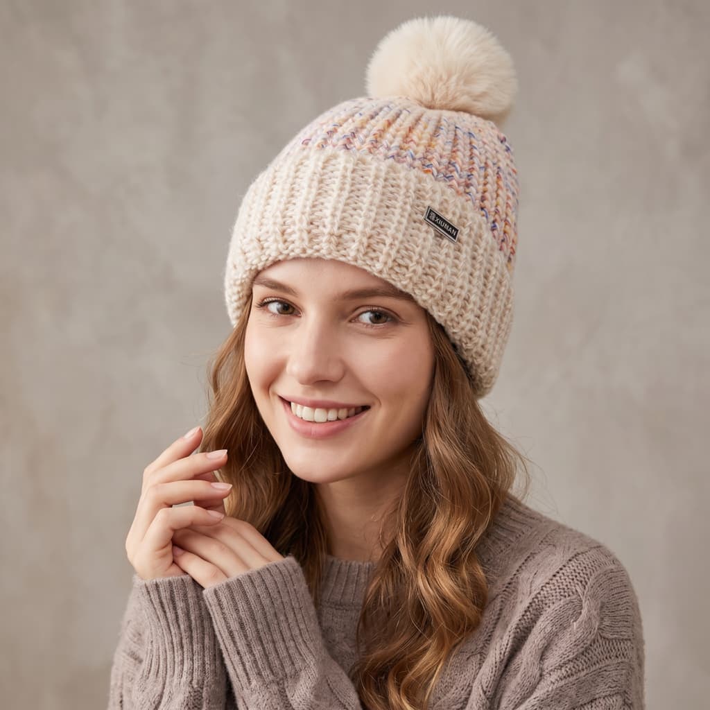 Gorro Touca Adulto Feminina Menina Tricotado Quente Fashion  Inverno FMZ5167CE-C