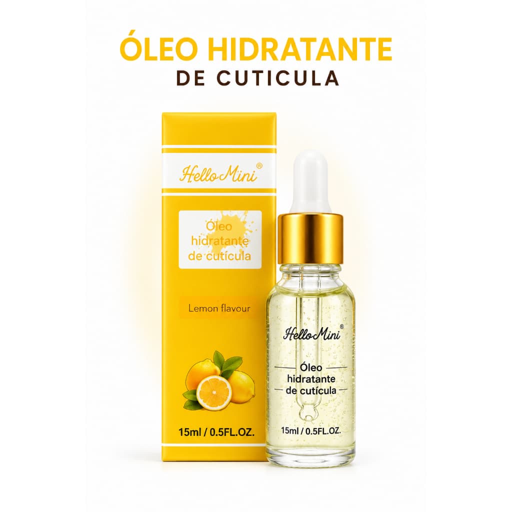 Óleo Hidratante de Cutícula Hello Mini Lemon Flavour Óleo para Unhas Tratamento Cutículas 15ml