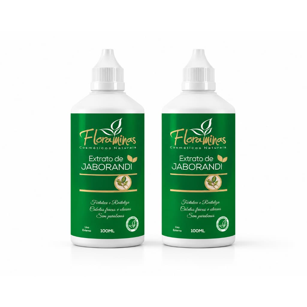 Kit com 2  tônicos  extratos de Jaborandi Alecrim D` Pantenol e Vitamina E 100ml Floraminas