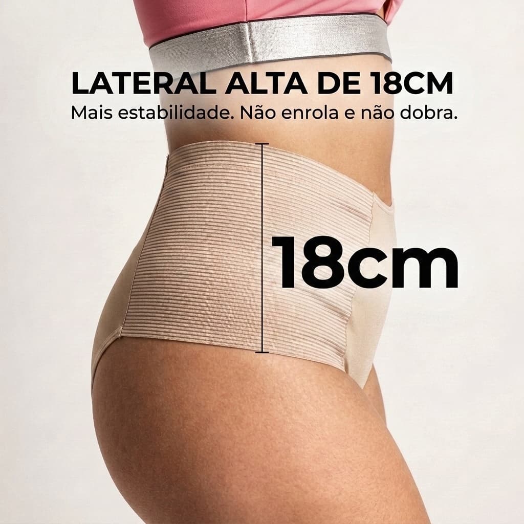 Calcinha Modeladora Cintura Alta Compressão Anti-Culote Zero Barriga Redutora de Medidas Kit 1/2/3/4 | J&F