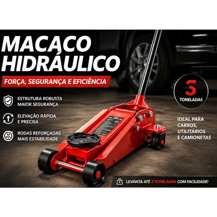 Macaco Hidráulico Jacaré Sparta 3 Toneladas Profissional 130-465mm