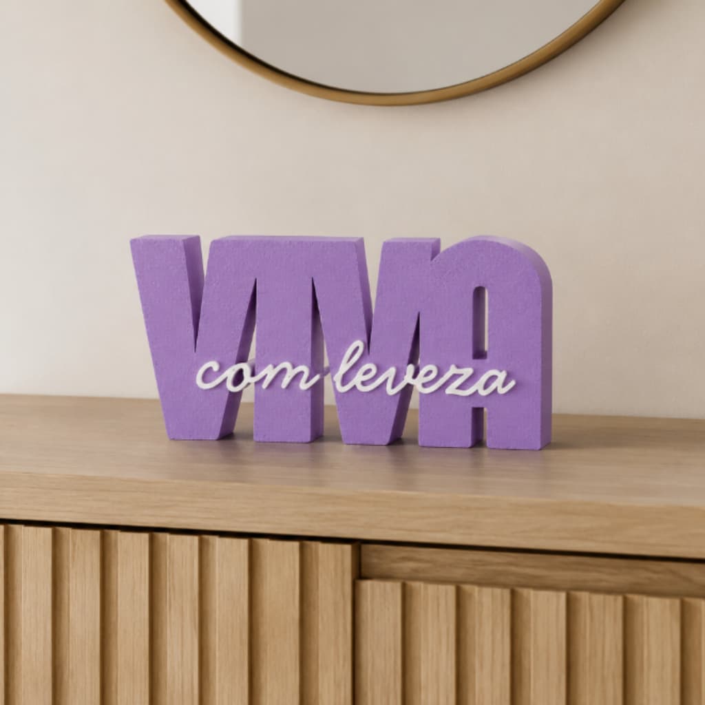 Placa decorativa Viva com Leveza Escritório Casa Quarto Enfeite presente aniversário sala