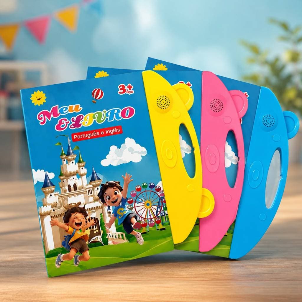 Livro Infantil Bilíngue com Som e Toque Inteligente Brinquedo Educativo para Crianças  Português Inglês Interativo