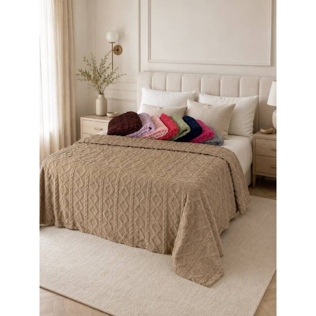 Coberto Aconchego Manta Casal  Glamour Todo na Bainha 1,80x2,40
